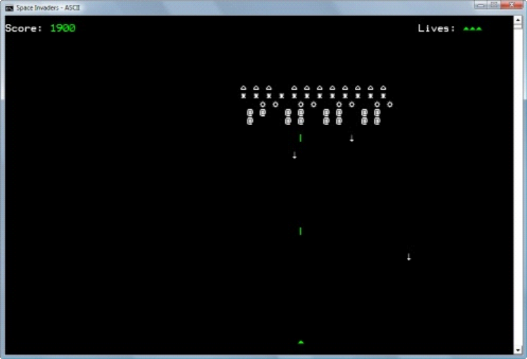 Space Invaders - ASCII screenshot